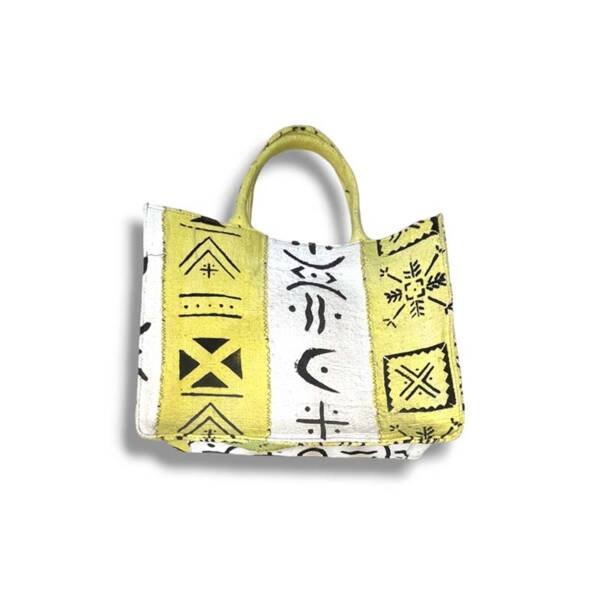 Sac Bogolan jaune-blanc