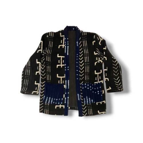 Veste Unisexe Bogolan Noir-Bleu
